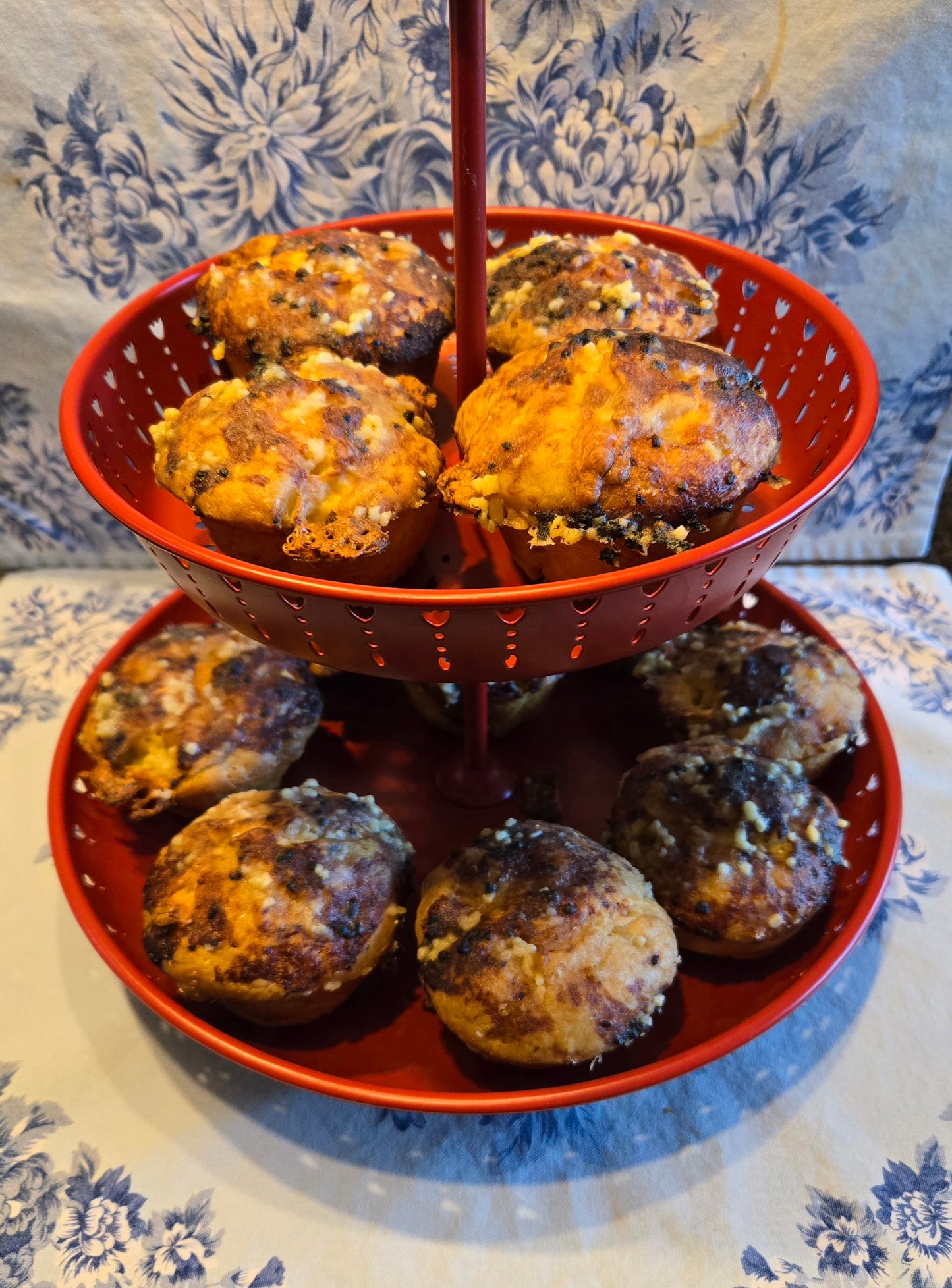 Six - Garlic Parmesan Focaccia Muffins with Brie & Mozzarella