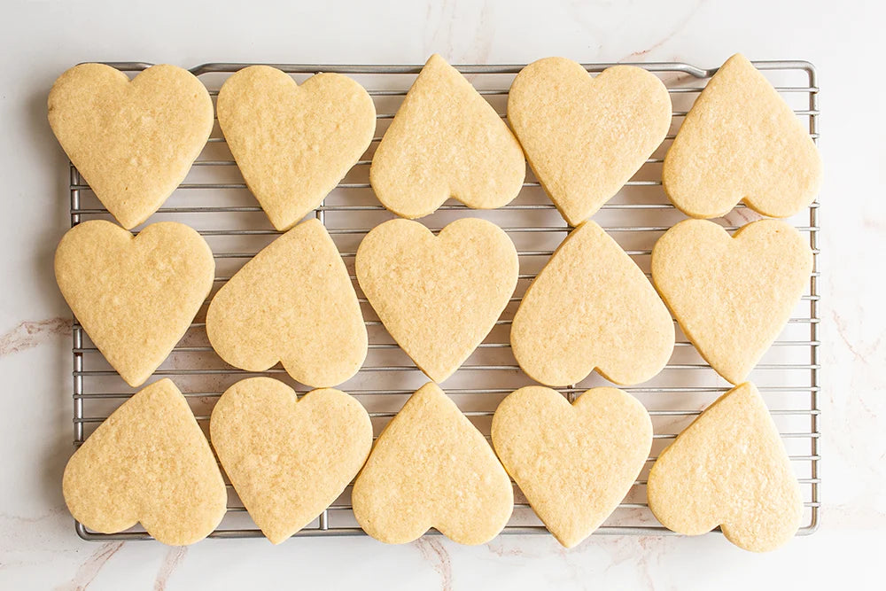 80 Heart-Shaped Plain Sugar Cookies